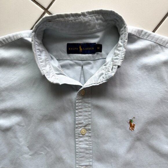 Ralph Lauren light blue Oxford SS shirt (men's M) - Picture 4 of 9